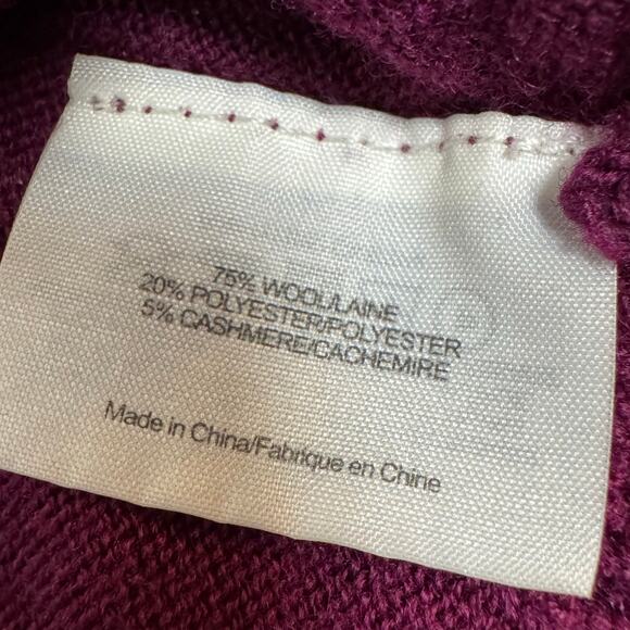 Tory Burch Women's Size Small Wool Cashmere Deep Fuchsia Sweater Embellished - Picture 9 of 12